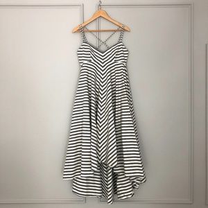 Milly Breton Striped High-Low Trapeze Dress NWOT